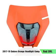 PowerZone 오토바이 헤드 라이트 전조등 Supermoto Fairing For KTM EXC SXF MX 먼지 자전거 Enduro 블랙, 06 Orange Headlight