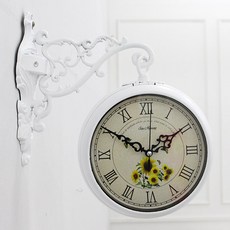 데일리데코 메피토스 양면 벽시계/ 국내제작, 화이트