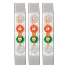 레이메이 후지이 키에라 라인 마커 테이프, 오렌지 + 라임, 3개