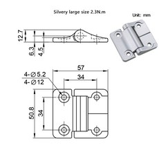 아연 합금 또는 알루미늄 장비 정토크 정지 산업 힌지 축 댐핑, Silvery large 2 3N m
