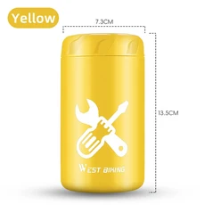 자전거가방 WEST BIKING 자전거 수리 도구 병 보관 캡슐 MTB 도로 휴대용 방수 사이클링 용기 액세서리, 01 Yellow