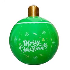 萬德福 充氣聖誕球 戶外庭院聖誕裝飾 氣氛吊飾 聖誕節用品 裝飾球, 綠色耶誕球無燈款）, 1個