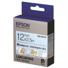 EPSON)라벨프린터리본 리락쿠마(SGR12CB)청색/흑문자, 본상품선택, 1개