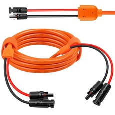 14 게이지 태양 연장 케이블 20FT 10AWG 태양 패널 케이블 여성 및 남성 커넥터 14AWG 레드 및 블랙 메인 태양선 RV 태양광 시스템 발전기용 헤비 듀티, 5FT