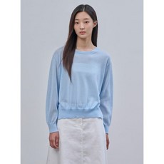 매장정품 빈폴 BEANPOLE LADIES 코튼 혼방 라운드넥 루즈핏 풀오버 - 스카이블루 251076