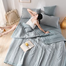 4계절체크킹사이즈이불 이불 먼지없는 여름 침구 차렵이불 사계절 차렵