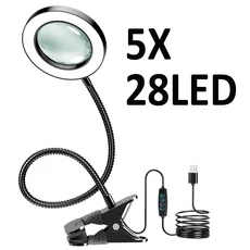 LED 클램프 데스크 3가지 색상 모드 10단계 밝기 조절 유연한 구즈넥 클립 사무실 독서등, 03 New style desk lamp