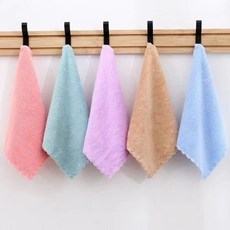 臺灣出貨 可愛兔子擦手巾 可掛式家用吸水不掉毛廚房衛生間抹布毛巾兒童手帕 擦手巾 卡通擦手巾 吸水毛巾 抺布 廚房衛生間, 1個, 方巾顏色隨機