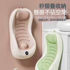 婴儿洗澡躺椅宝宝洗澡浴架新生儿浴盆坐托浴网浴床感温可坐躺浴架, 卡其色（非感温款）:如圖所示