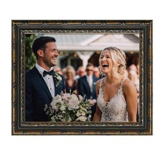 FOLKOR 20.3 x 25.4cm(8 x 10인치) 빈티지 벽 아트용 화려한 그림 프레임 20.3 x 25.4cm(8 x 10인치) 여행용 스냅샷 수채화 그림 동물 아트, 12x16", 블랙 골드