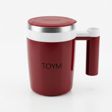 토이엠 믹서컵 선식컵 쉐이커 휘핑자동컵 자동회전컵, 1개, 380ml, 버건디