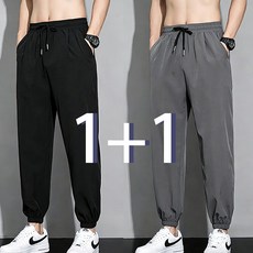 1+1 남자 캐주얼 편안한 조거 팬츠 빅사이즈 통기성 좋은 트레이닝 데일리 심플 트레이닝