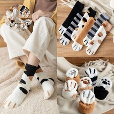 덧신양말 무압박 임산부 발 시려움 고양이 수면양말 산모 양말, 6수면야옹-블랙패턴