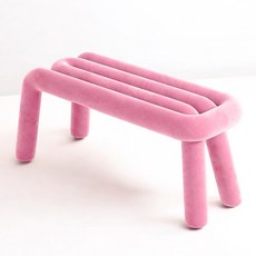 VITALO 인테리어 볼드벤치 까페 의자 롱 체어 현관 쇼룸 스튜디오 의자, 1개, 핑크(PINK)