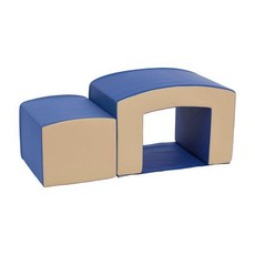 ECR4Kids SoftZone 주니어 믹스 앤 매치 터널 및 범프 초보자용 플레이 세트 프렌치 블루 2종 세트, Blue
