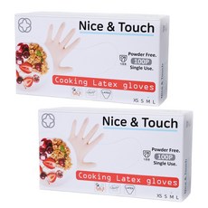 나이스앤터치 요리용 라텍스장갑, 중(M), 2개