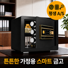 가정용 지문인식 소형 금고 스마트 비밀번호 보안금고 3중보안 미니금고, 30cm 프리미엄 블랙