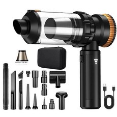 든든커머스 차량용미니청소기 차량청소용품 초강력, 기본 색상, 블랙골드+보관 가방+스테인리스 스틸 필터 1개