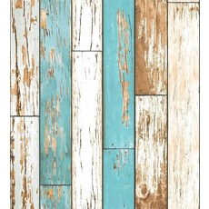 Danmyho 빈티지 블루 화이트 우드 필 앤 스틱 벽지 디스트레스드 우드 플랭크 자체 접착 벽 종이 시플랩 탈착식 접촉 용지 가구 캐비닛 조리대용 45 x 299.7cm(1, Danmyho 빈티지 블루 화이트 우드 필 앤 스틱 벽