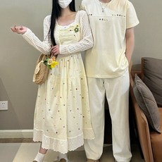 커플 시밀러룩 드레스 호캉스 신혼여행 셔츠 웨딩촬영 휴양지 패밀리룩 하와이안 반팔 원피스 긴팔