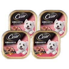 Cesar 西莎 狗罐頭, 田園香米燉牛肉, 100g, 4罐