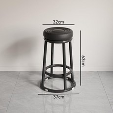 오락실의자 높은 원형스툴 원형 스툴 보조의자 보조 키다리, 1개, V. 63cm 검정 방수 방긋