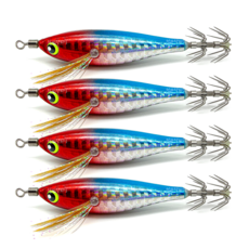 레이저에기 쭈꾸미 갑오징어 문어 수평에기 55mm, 1세트, 5.5g, 6. 레이저 레드블루(4개입)