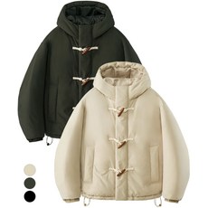 언탭트 UNTAPPED STUDIO 2WAY 오버사이즈 더플 후드 헤비 숏패딩 3Color