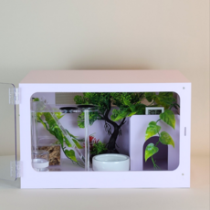 빌드몬스터 도마뱀 파충류 게코도마뱀 사육장 화이트 블랙 세트 40x30x25(cm), 1개, 화이트 B타입세트