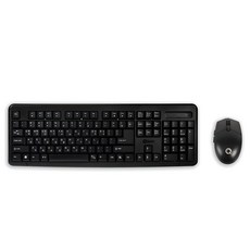 큐센 무선 키보드 마우스 세트 + 키스킨, MK210, 블랙, 일반형