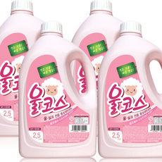 울코스 액체세제 중성 세탁세제 홈드라이, 4개, 2500ml