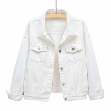 지디오 여성 데님 자켓 긴팔 숏 청자켓 카라넥 아우터