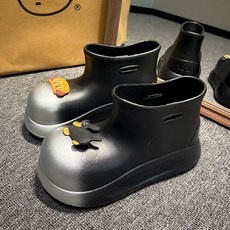 2025春夏季可愛百搭簡約雨鞋新款戶外防滑防水雨靴時尚厚底膠鞋
