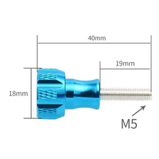 호환 M5 엄지 나사 GoPro Hero용 액션캠 볼트 너트 없음 DJI Insta360 짧은/긴 삼각대 마운트 어댑터, 06 Light Blue Short, 01 사이클링