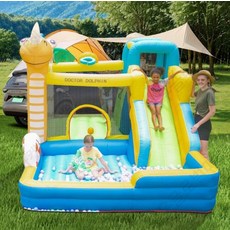 대형 에어바운스 트램폴린 집콕놀이 실내 마당 옥상 글램핑장 캠핑장 놀이시설 휴게실 체육 풍선 슬라이드 홈 놀이터 스포츠 야외 완구 성인용 대형 실내 야외 트램폴린 슬라이드 포함 점, 1개, 삼층 사다리 물놀이 성 풍기 부품 포함