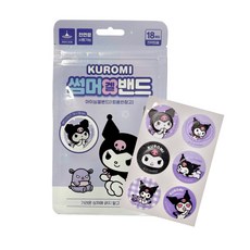 산리오 썸머겔밴드(18매) 1개입 모기퇴치 캠핑 유아 겔밴드, 쿠로미