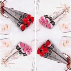 鮮花玫瑰康乃馨捲筒花束, (25cm小朵)粉康乃馨 霧面款捲筒花束, 1件