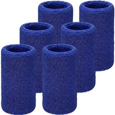 WILLBOND 15.2cm6인치 손목 스웨트밴드 스포츠 밴드 신축성 있는 운동용 스포츠용 블랙 176699, 다크 블루