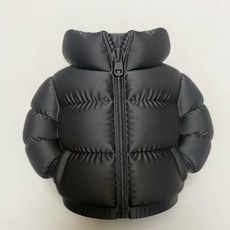 귀여운 패딩 펜꽂이 인테리어 소품 데스크 정리 수납 연필꽂이 선물, 1개, 검정