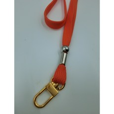 富巨金 可調式識別證帶 (10mm寬織帶/銀珠/旋轉卡扣), 橘色,鎳白