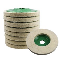 AUXBC 10.2cm(4인치) 울 펠트 폴리싱 디스크 휠 패드 8개 100도 그라인더용 원형 버핑 금속 대리석 석재 가구 자동차 광택 및 왁싱에 이상적 화이트 & 그린