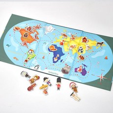 [아페페] 세계지도 7대륙 탐험 자석 퍼즐 자석교구 창의력발달 인지교구 KR7163 세계지도퍼즐 자석퍼즐