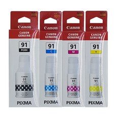 캐논 GI-91 잉크 G2960 G3960 G1920 G2923 G3923 G3920, 검정+컬러, 1개