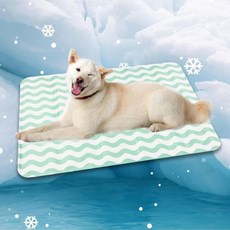 강아지 고양이 쿨매트 여름 냉감 패드 실내 또 실외용 자가 냉각 반려견 매트 세척 가능 휴대용 반려동물 쿨 폴리머 젤 소형 중형견용, Green, Medium