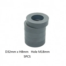 1-10 개/몫 Y30 링 페라이트 자석 직경 21-80mm 강한 검정색 희토류 영구 구멍 7-40mm, 03 5PCS D32x8-18mm
