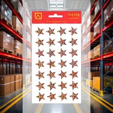 홀로그램 별스티커 4매 적색 다이어리꾸미기 설문조사스티커 인덱스 회사비품 소품정리 비품관리