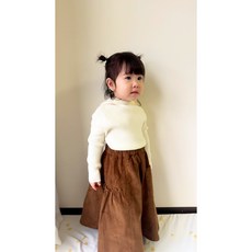 【台灣現貨】高腰大擺傘裙秋冬裙子童裝女童裙燈芯絨半身中長裙