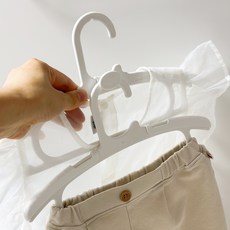 리블리홈 길이조절 레이어드 논슬립 유아 아동용옷걸이 10P, 후크형, 1개, 화이트