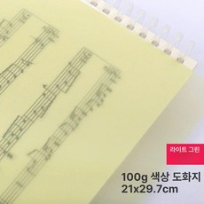 컬러 트레이싱지 트레싱지 용지 다꾸 스크랩북 공예, 1개, A4 100g 연녹색 20장