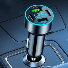 호밍사이 차량용 고속 충전기 자동차 시거잭 급속 충전구 USB 4구 type-c라인 애플라인, 블랙, C001